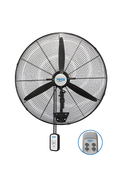 Hims HEF-DK750 210W 75 cm Siyah 3 Kanat Kumandalı Sanayi Tipi Duvar Vantilatörü